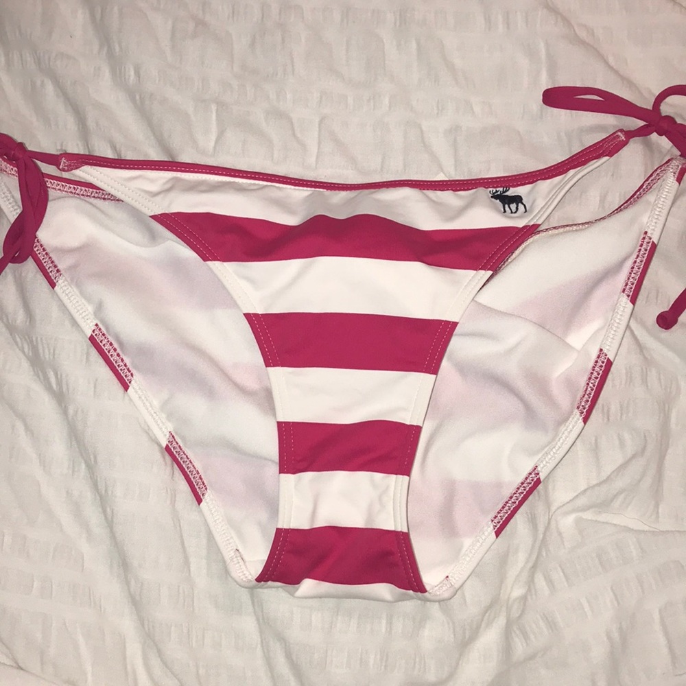 Pink & White Stripped Bikini Bottoms